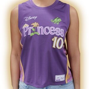 Disney Tangled Princess Rapunzel Embroidered Women's Cropped Basketball Jersey